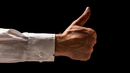 Businessman giving a thumbs up