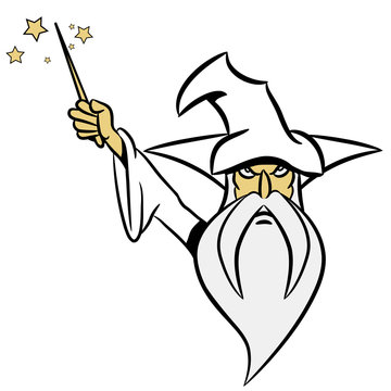 zauberer Zauberhut Zauberstab GRIMMIG