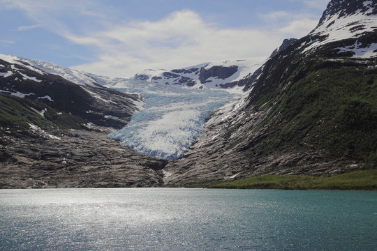 Engenbreen glacier seen from the coast