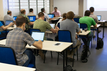Obraz na płótnie Canvas lecture in a computer class