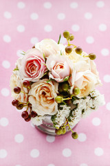 Bouquet of pastel pink and peach roses