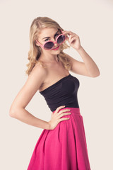 Portrait of beautiful blonde woman