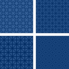 Blue seamless triangle pattern set
