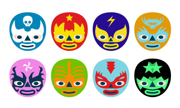 Color mexican wrestlers mask for kids