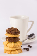 Hot drink coffee and cookies