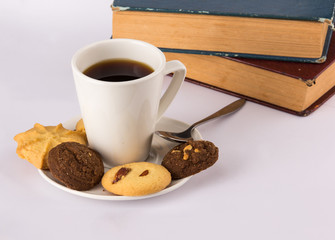 Hot drink coffee and cookies