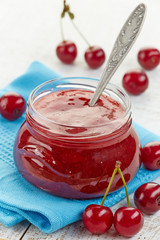 jar of fruit and cherry jam