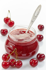 jar of fruit and cherry jam