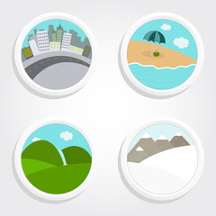 Four different landscapes