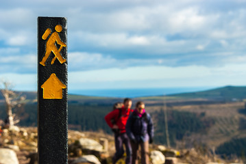 Sign with hiking Wicklow Ireland