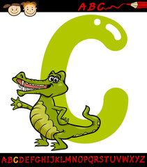 letter c for crocodile cartoon illustration