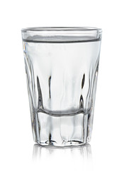 glass of vodka isolated on white background