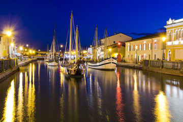 Fototapeta na wymiar Cesenatico, Italy, fishing harbor designed by Leonardo da Vinci