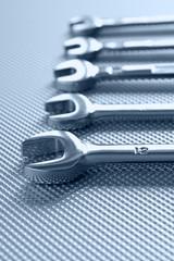 Wrenches or Spanners in blue monochrome