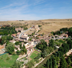 Fototapeta na wymiar View from Alcazar of Segovia, Church de la Vera Cruz