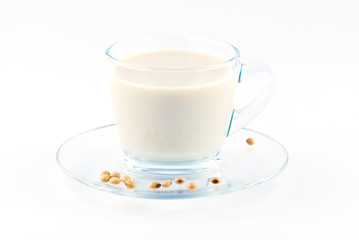Obraz na płótnie Canvas soy milk with soy beans