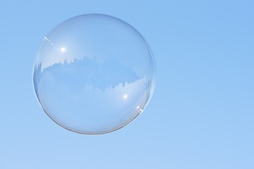 Soap bubble flying