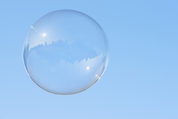 Soap bubble flying