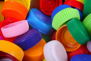 Color plastic caps background