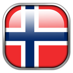 Norway Flag square glossy button