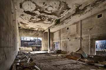 destroyed warehouse