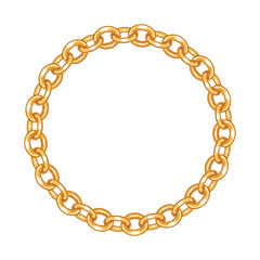 round frame vector - gold chain on the white background