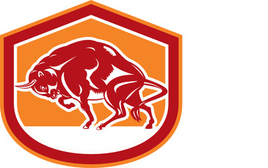 European Bison Charging Shield Retro