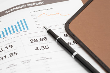 Showing business and financial report. Accounting