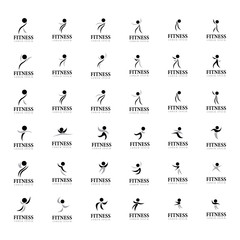 Women At Aerobics Class - Isolated On White Background