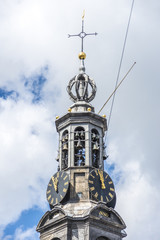 Fototapeta na wymiar The Munttoren tower in Amsterdam, Netherlands.