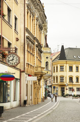 Fototapeta na wymiar Kamenice street in Nachod. Czech republic