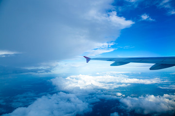 Classic image through aircraft window onto jet engine