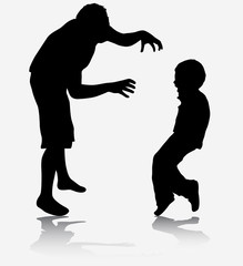 Daddy scares his son