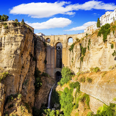 Bridge of Ronda, white village in Malaga,Andalucia,Spain