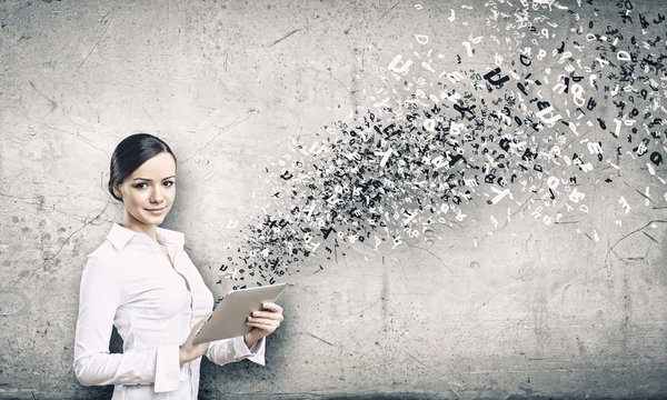 Woman with tablet pc