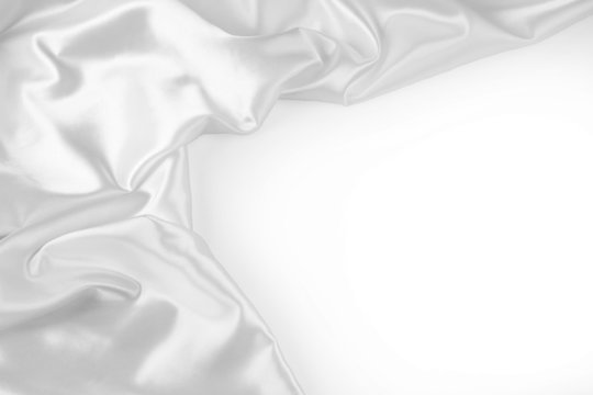 White silk fabric. Copy space