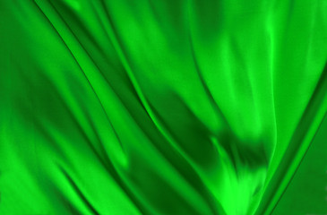 Green silk textile background　