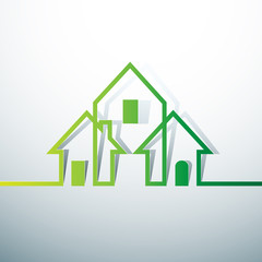 Eco house Real Estate icon. Vector design