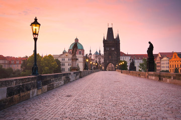 Naklejka na ściany i meble Charles Bridge in Prague, Czech Republic.