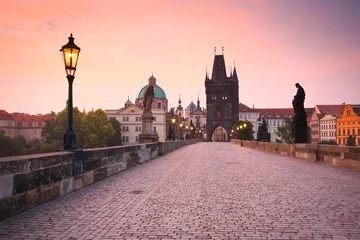 Fototapeten Karlsbrücke in Prag, Tschechien. © milangonda
