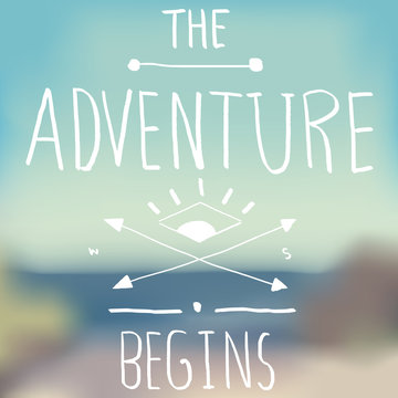 Adventure Quote on Blurred Background