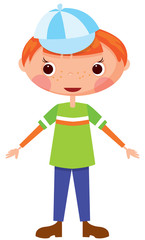 Funny boy in baseball cap