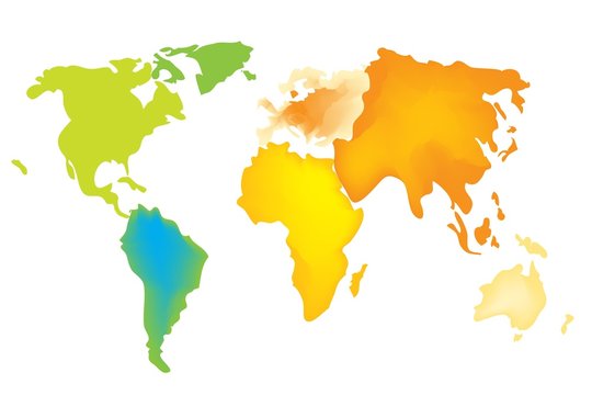 Colored World  Map
