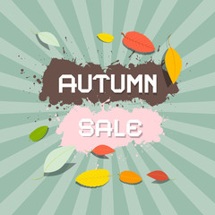 Retro Vector Autumn Sale Background