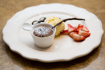 chocolate fondue sweet dessert