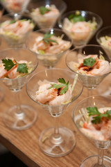 Classic prawn cocktail, catering