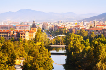 Fototapeta na wymiar Pamplona with bridge over river