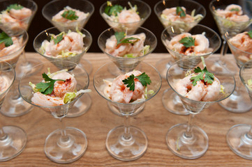 Classic prawn cocktail, catering