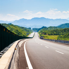 Highway, blue sky, sunny weather
