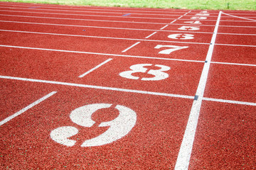 number 1 2 3 on race track in stadium